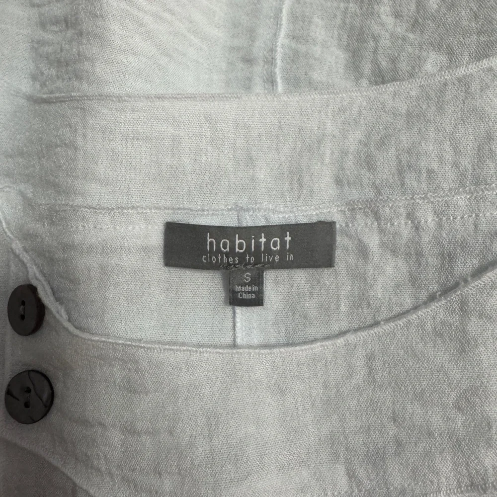 HABITAT LAGENLOOK WHITE SHARKBITE HEM 3/4 SLEEVES TOP SZ S - Picture 4 of 4